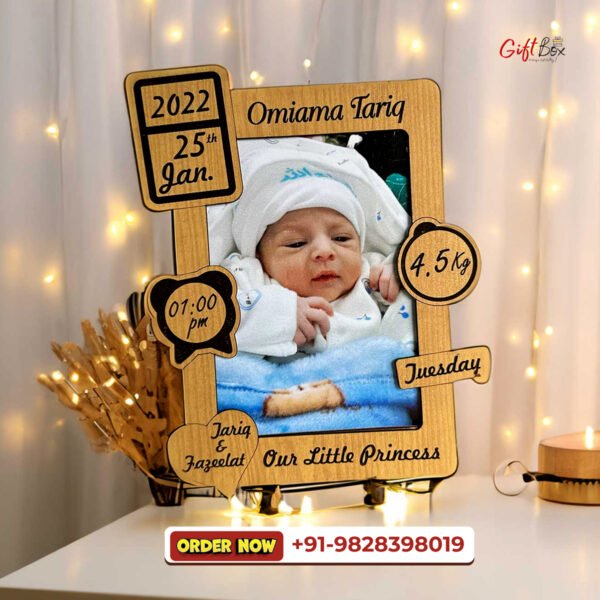 Born Baby Wooden Details Frame - Image 2