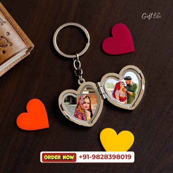 Stainless Heart couple Keychain - Image 2