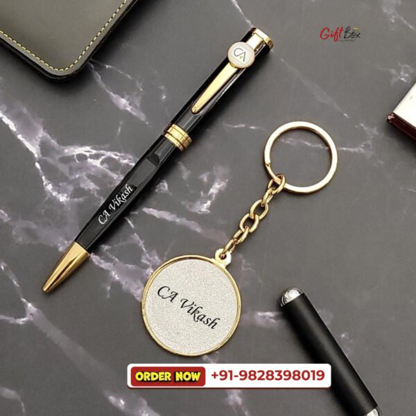 Metal pen +Stainless steel  keychain combo - Image 3