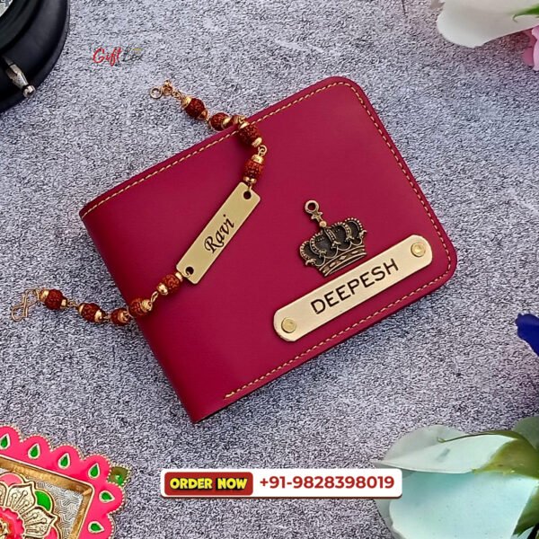 Faux wallet + Rudraksh Rakhi Combo - Image 2