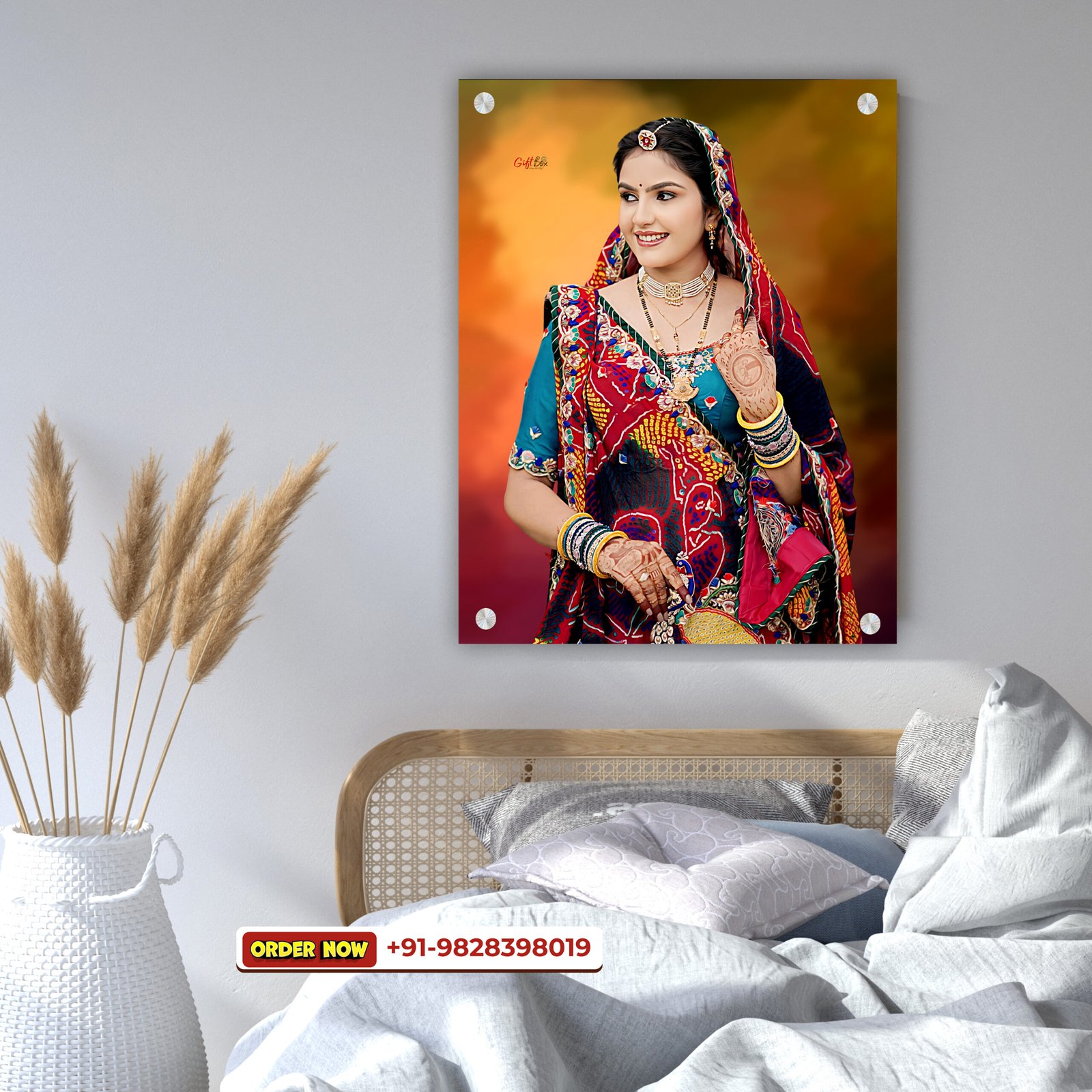 Blue Wall Art Photo Frame Mockup for Instagram Post - 6