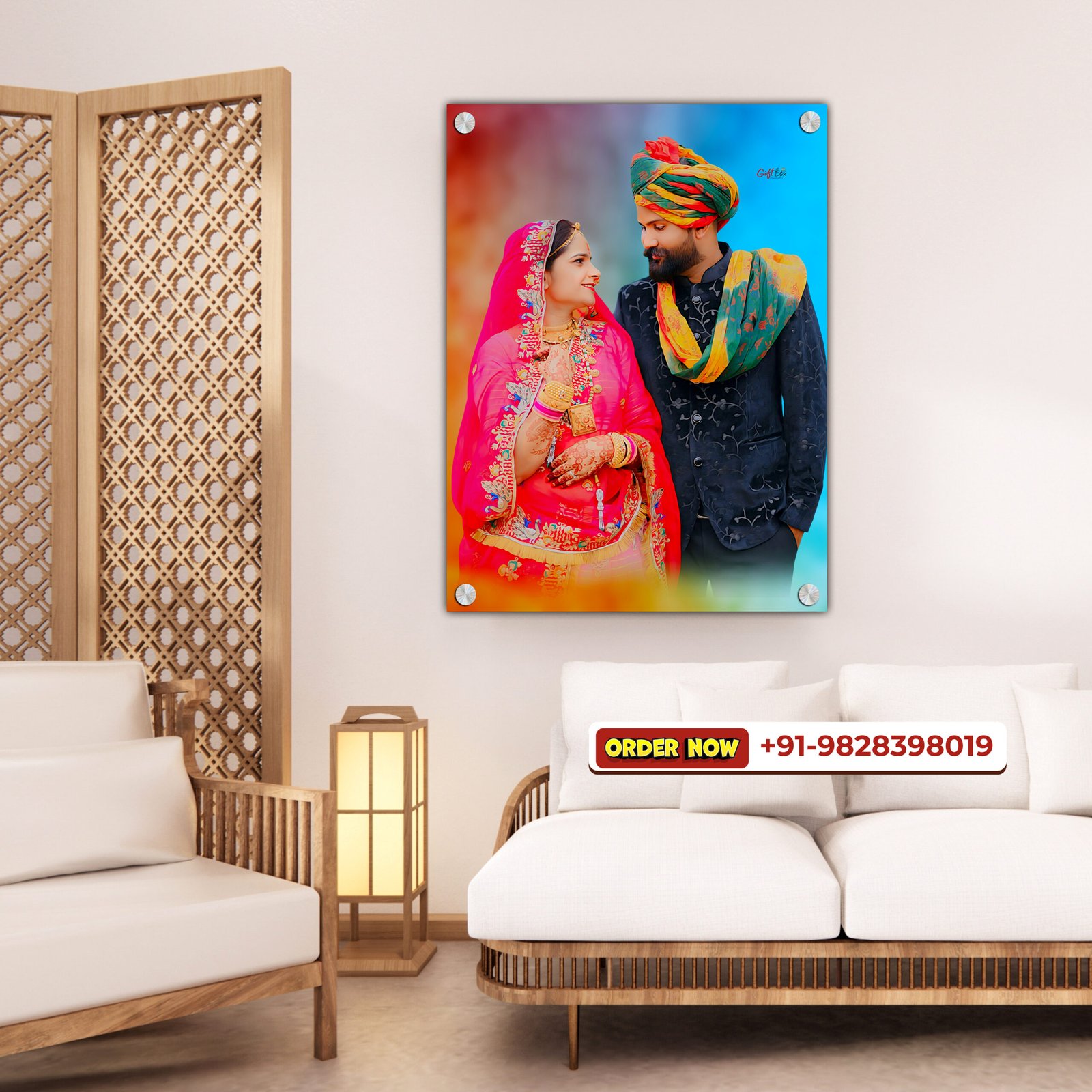 Blue Wall Art Photo Frame Mockup for Instagram Post - 5